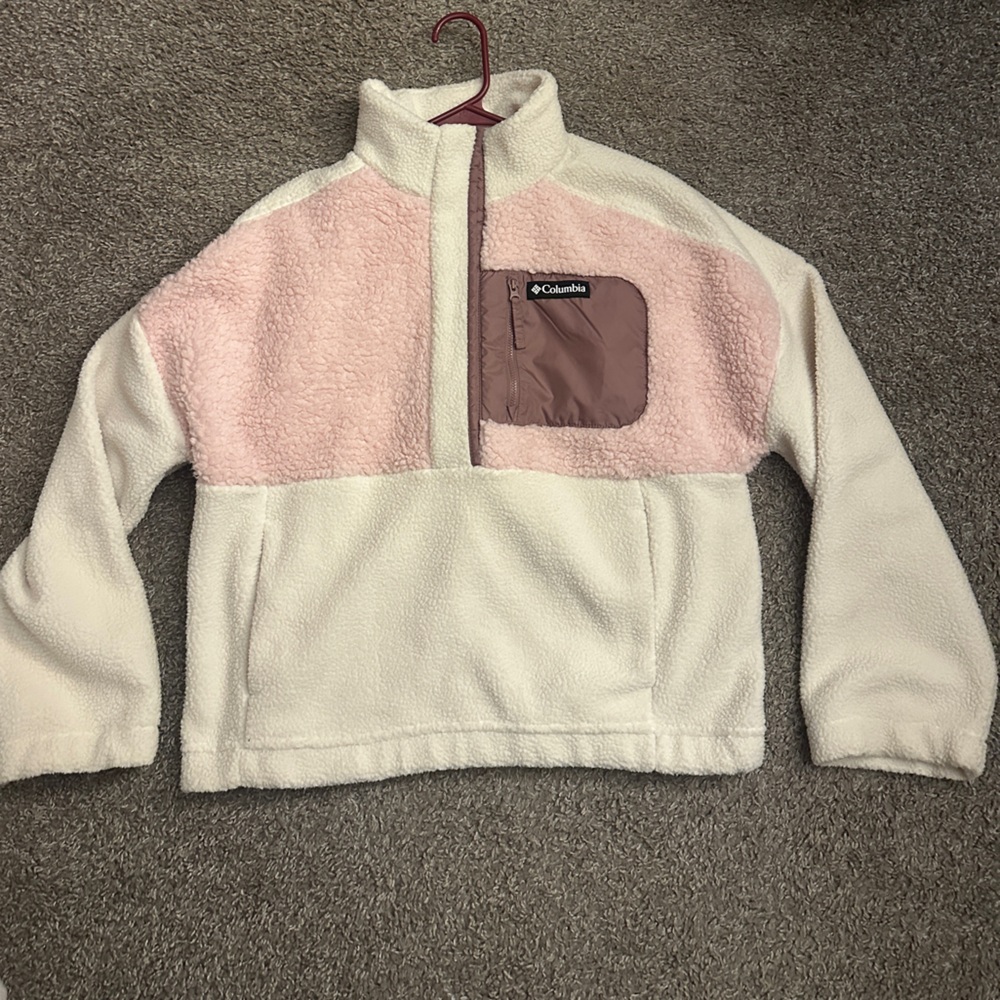 Columbia Pink and Cream Fleece Jacket